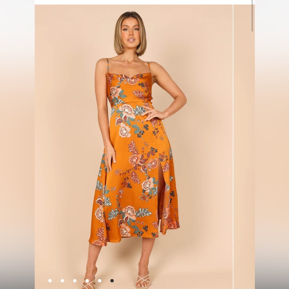Petal and Pup Alejandra Orange Floral Slip Dress